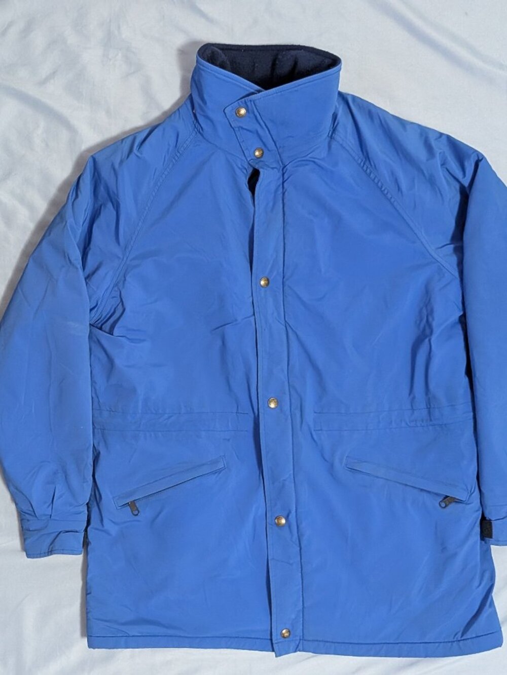 Vtg Woolrich GoreTex Shell Jacket Mens XL Blue Snap Zip Winter Coat Made in USA